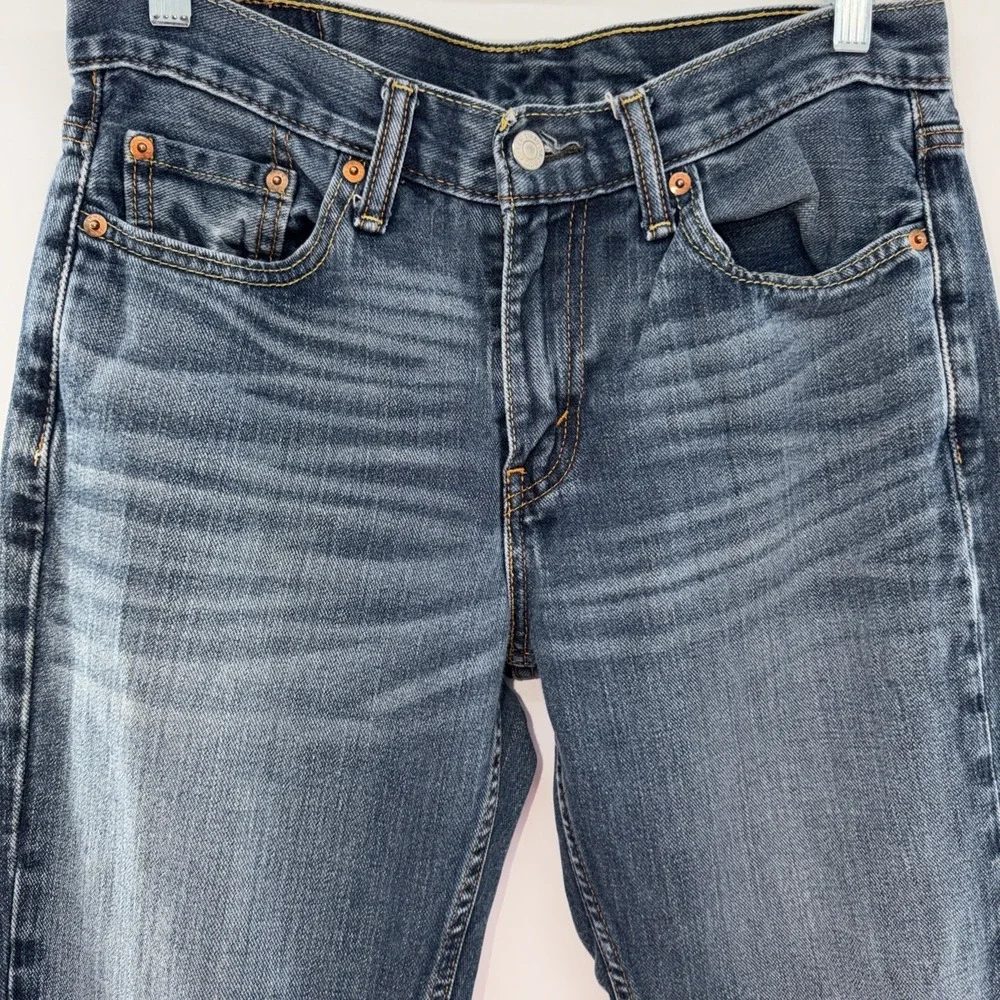 Levi's Levis 514 Straight Fit 30x32 Mid Rise Faded Blue Denim Jeans Mens Red Tab